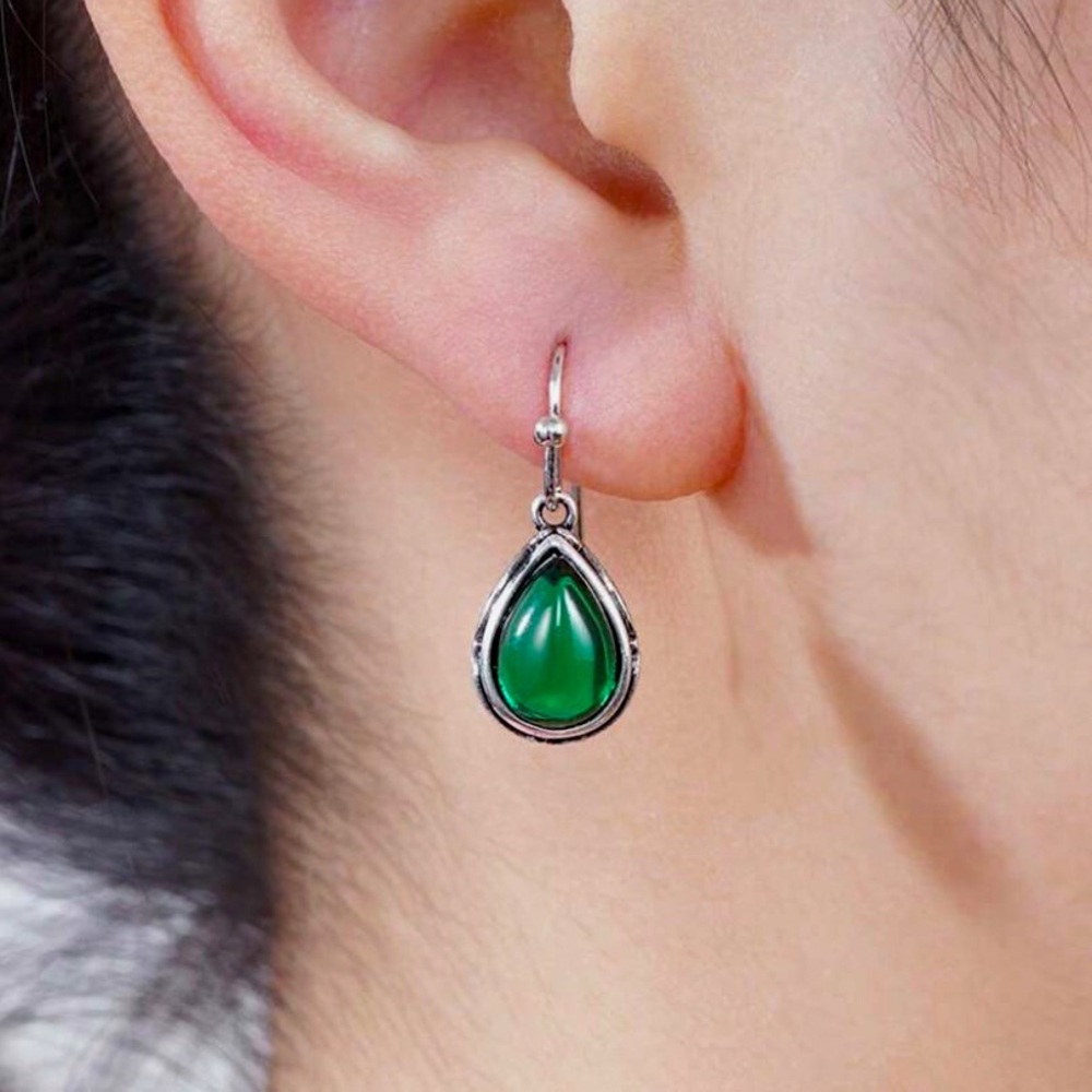 Any 4/$25! Silver Emerald Green Cubic Zirconia Drop Earrings - Picture 2 of 7